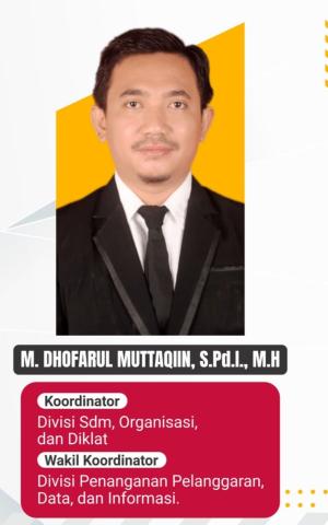 Anggota Bawaslu Rembang, M. Dhofarul Muttaqiin, S.Pd.I., M.H