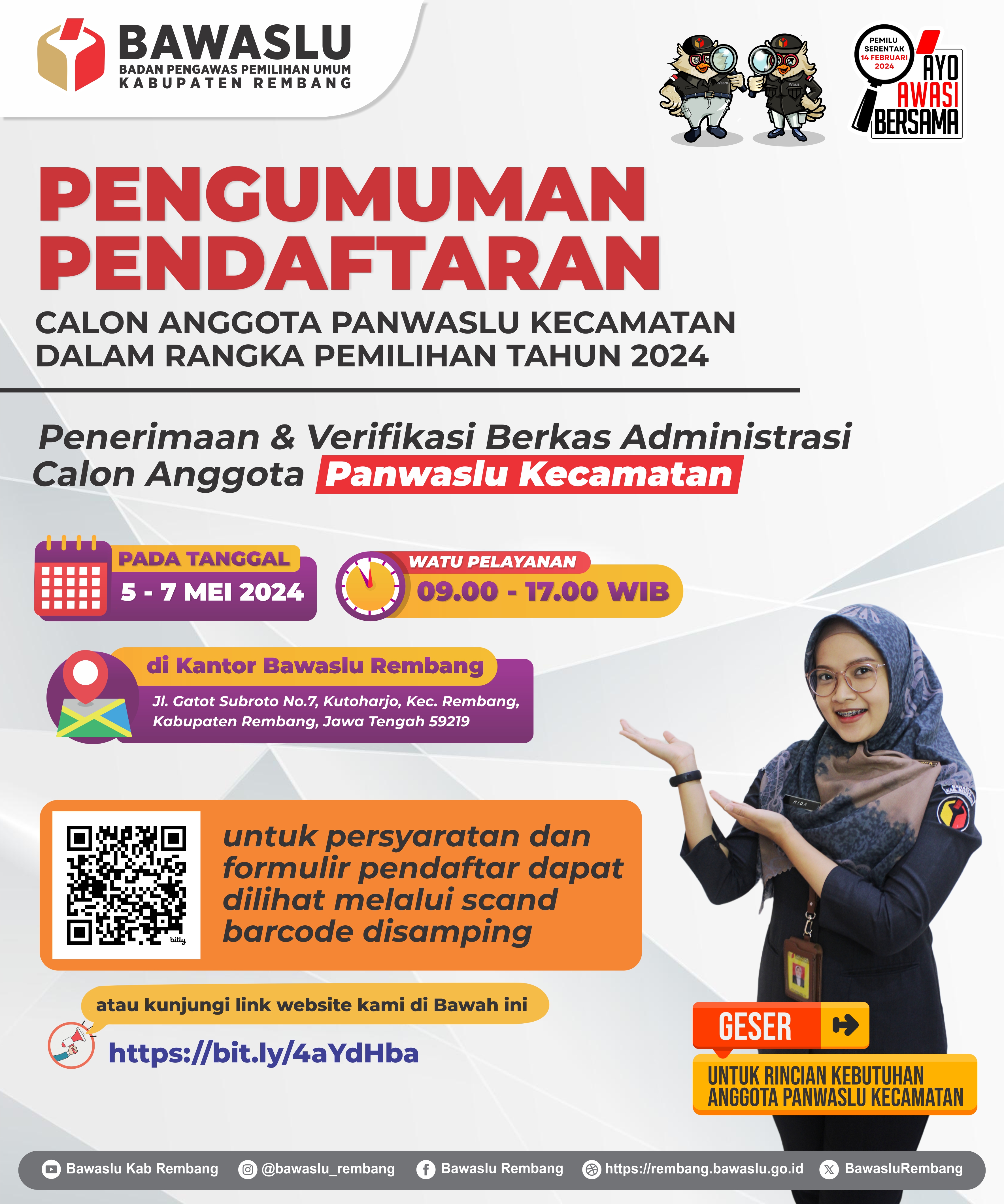 Poster Pengumuman Anggota Panwaslu Kecamatan