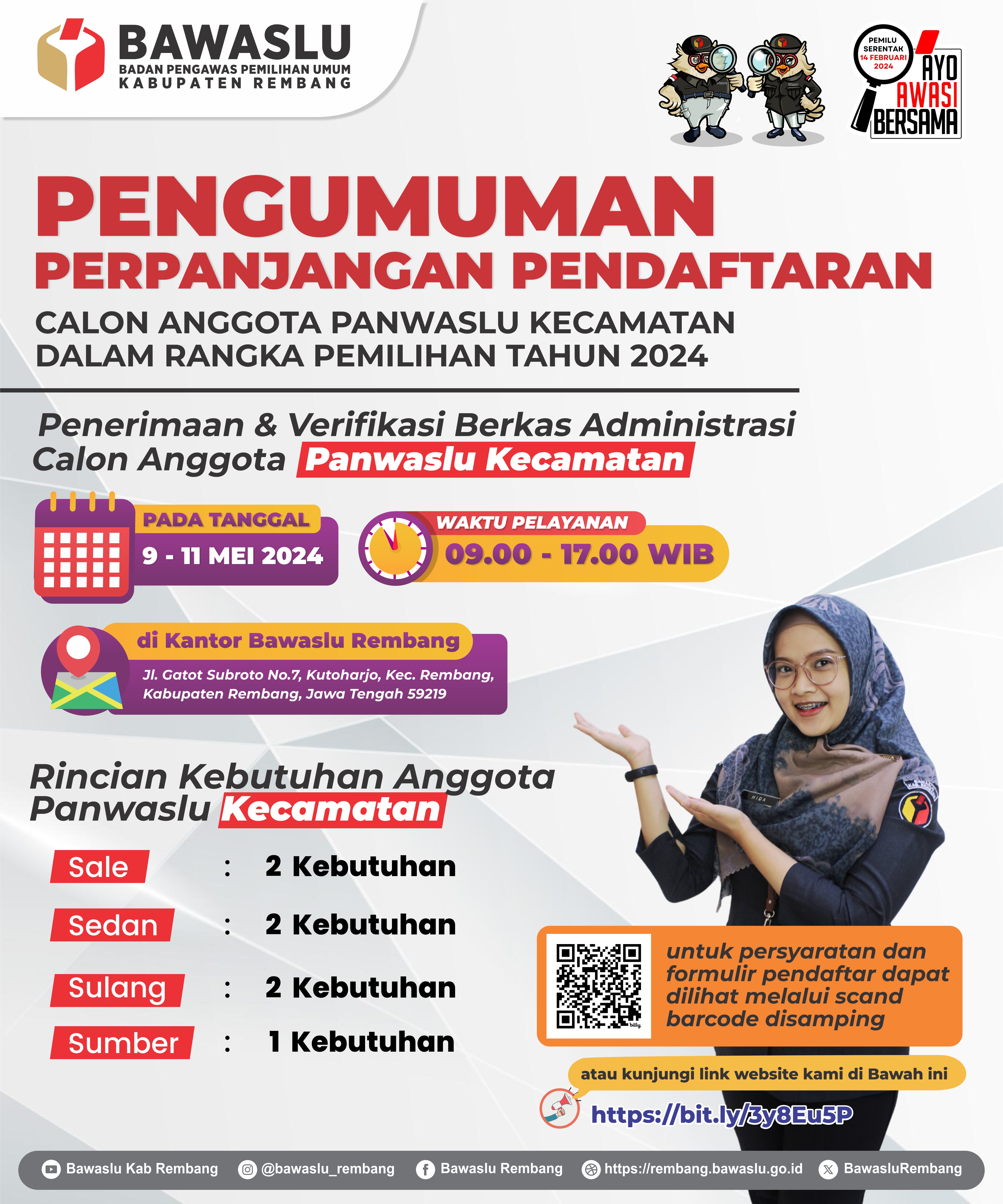 Poster PerpanjanganPendaftaran Calon Anggota Panwascam Existing