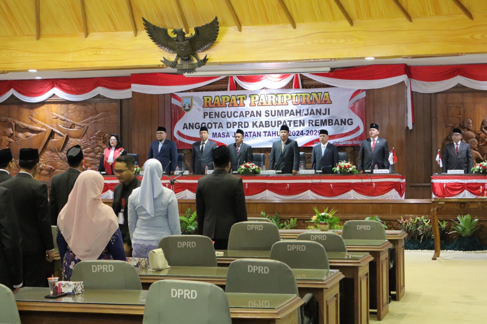 Rapat Paripurna Pengucapan Sumpah/Janji Anggota DPRD Kabupaten Rembang masa jabatan tahun 2024-2029